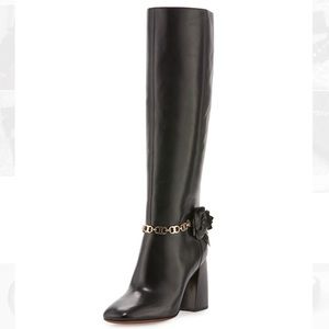 Tory Burch Leather Stacked Heel Boots NWT
